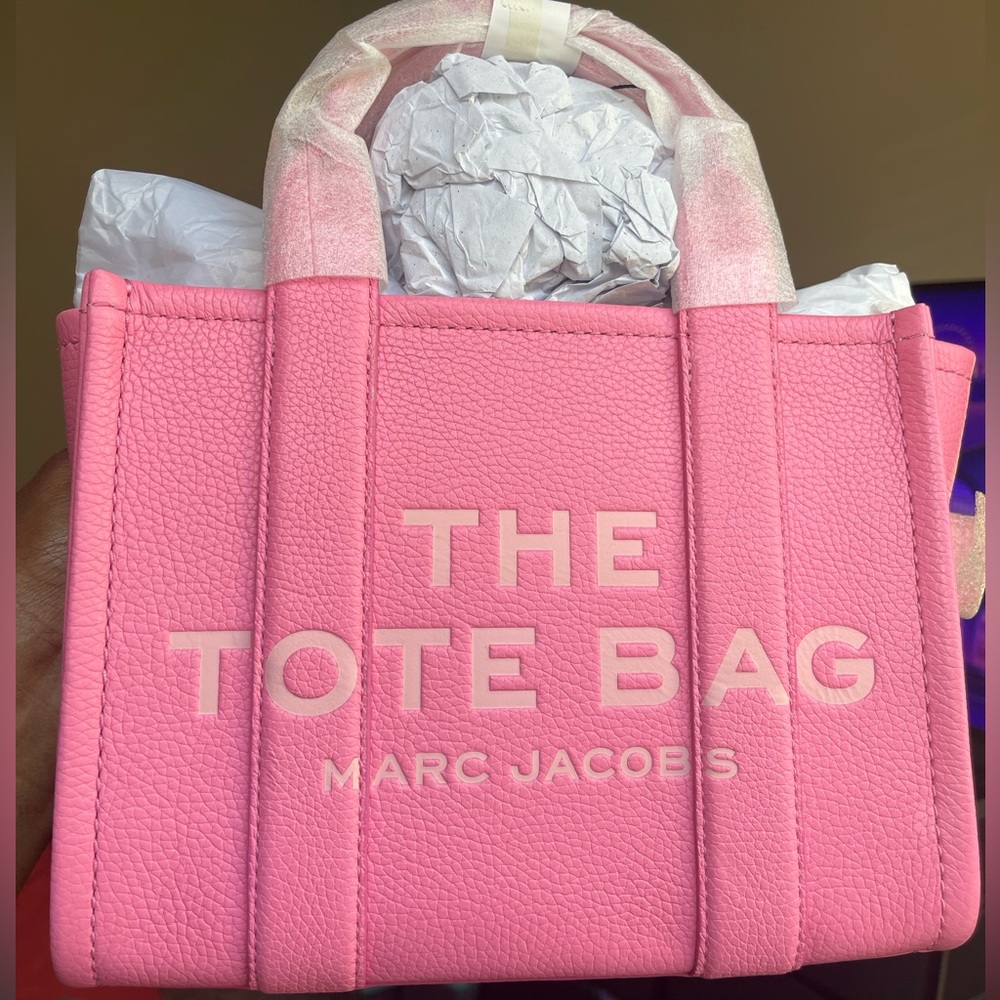 Petal Pink Marc Jacobs Leather Tote Bag, Size Small